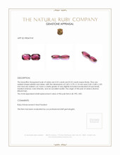 1.05 Ct.Tw.Total Carat Weight Ruby Pair from Burma (Myanmar) Appraisal