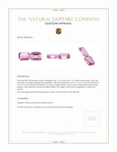 3.05 Ct.Tw.Total Carat Weight Purplish Pink Sapphire Pair from Ceylon (Sri Lanka) Appraisal