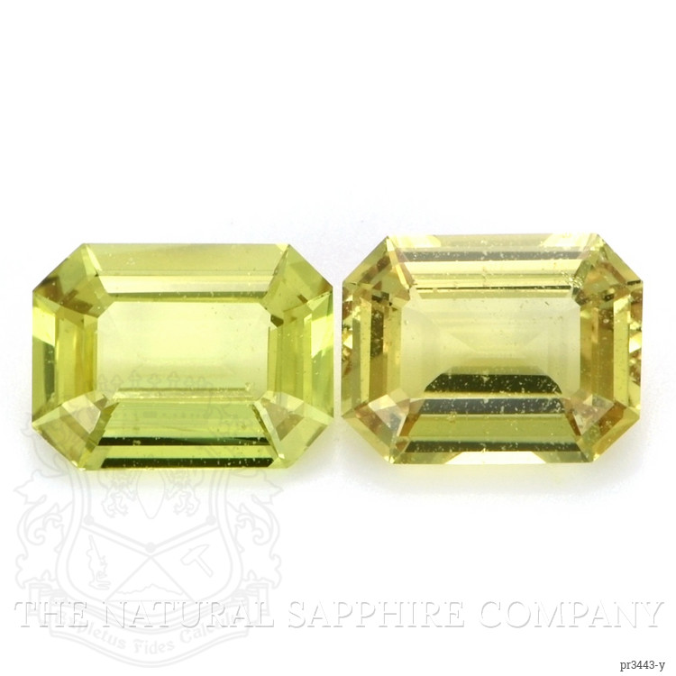 2.89 Ct.Tw. Greenish Yellow Sapphire Pair from Ceylon (Sri Lanka)