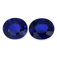 20.59 Ct.Tw.Total Carat Weight Blue Sapphire Pair from Ceylon (Sri Lanka) Video