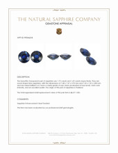 3.42 Ct.Tw.Total Carat Weight Blue Sapphire Pair from Thailand Appraisal