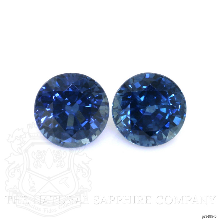 2.19 Ct.Tw. Greenish Blue Sapphire Pair from Thailand