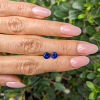 1.68&nbsp;Ct.Tw.Total Carat Weight Blue Sapphire Pair from Ceylon (Sri Lanka) Life Style