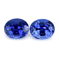 6.80 Ct.Tw.Total Carat Weight Blue Sapphire Pair from Ceylon (Sri Lanka) Video