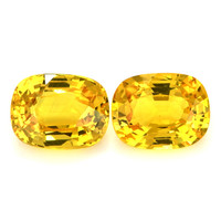 10.85 Ct.Tw.Total Carat Weight Yellow Sapphire Pair from Ceylon (Sri Lanka) Video