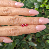 1.13 Ct.Tw.Total Carat Weight Ruby Pair from Mozambique Life Style