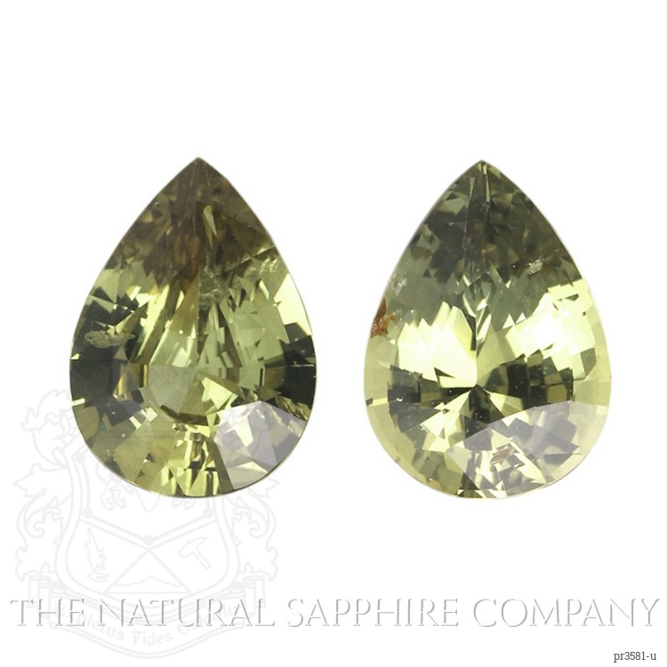 3.20 Ct.Tw. Green Sapphire Pair from Ceylon (Sri Lanka)