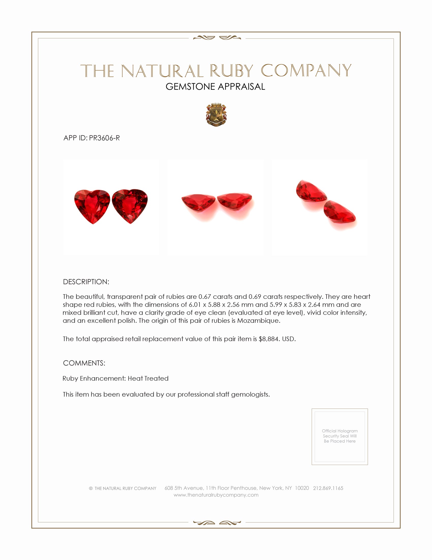 1.36 Ct.Tw. Ruby Pair from Mozambique