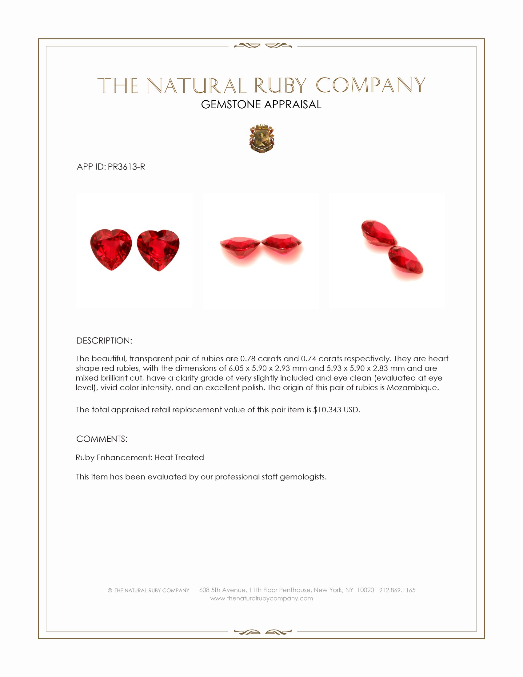 1.52 Ct.Tw. Ruby Pair from Mozambique