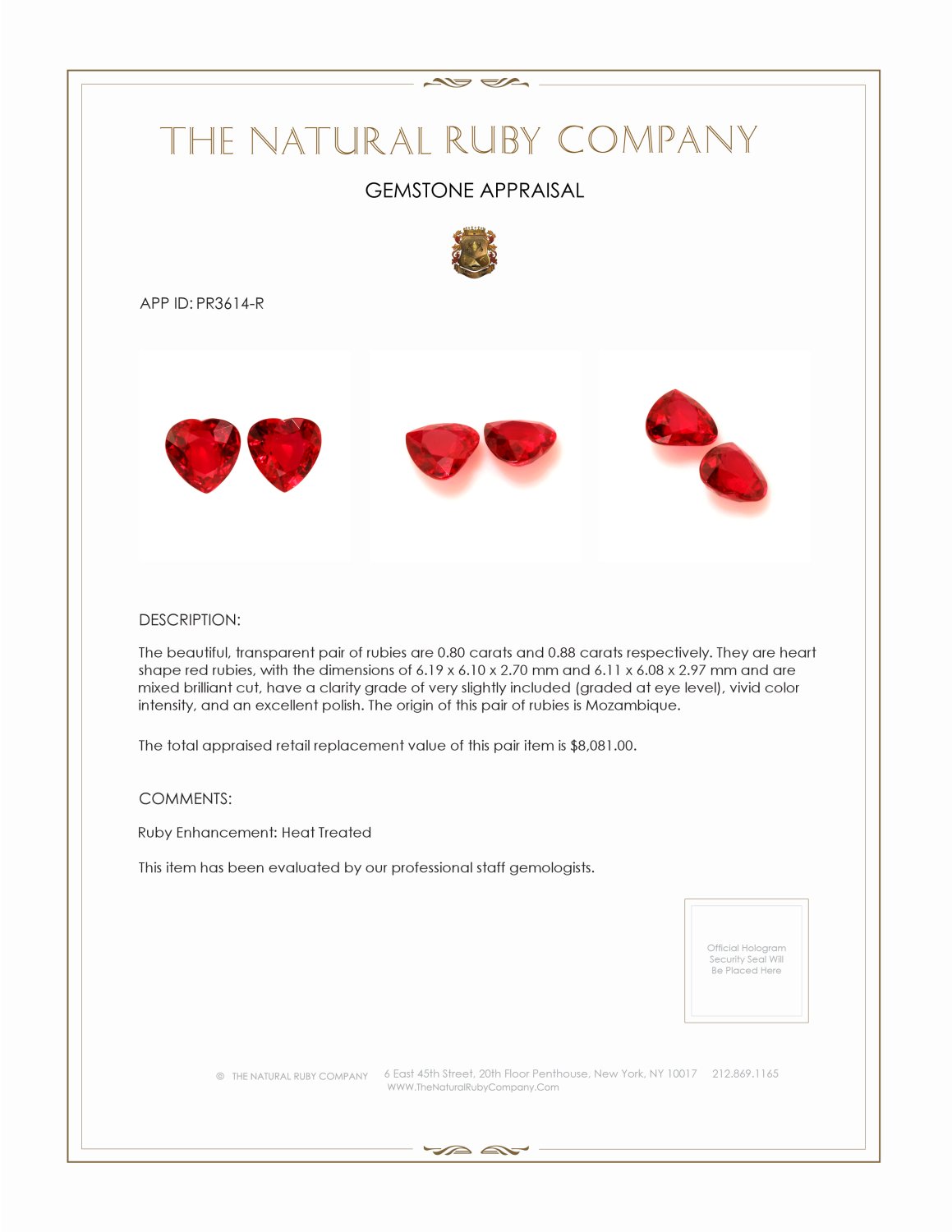 1.68 Ct.Tw. Ruby Pair from Mozambique