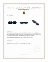 2.45 Ct.Tw.Total Carat Weight Blue Sapphire Pair from Thailand Appraisal