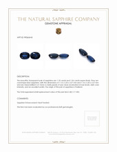 2.24 Ct.Tw.Total Carat Weight Blue Sapphire Pair from Thailand Appraisal