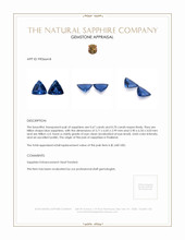1.37 Ct.Tw.Total Carat Weight Blue Sapphire Pair from Thailand Appraisal
