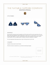 1.79 Ct.Tw.Total Carat Weight Blue Sapphire Pair from Thailand Appraisal