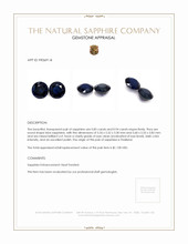 1.79&nbsp;Ct.Tw.Total Carat Weight Blue Sapphire Pair from Thailand Appraisal