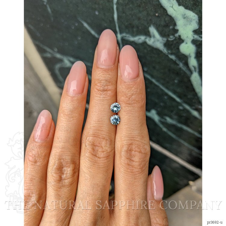 0.96 Ct.Tw. Greenish Blue Sapphire Pair from Madagascar