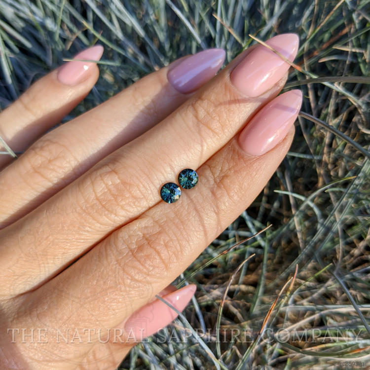 0.86 Ct.Tw. Bluish Green Sapphire Pair from Madagascar