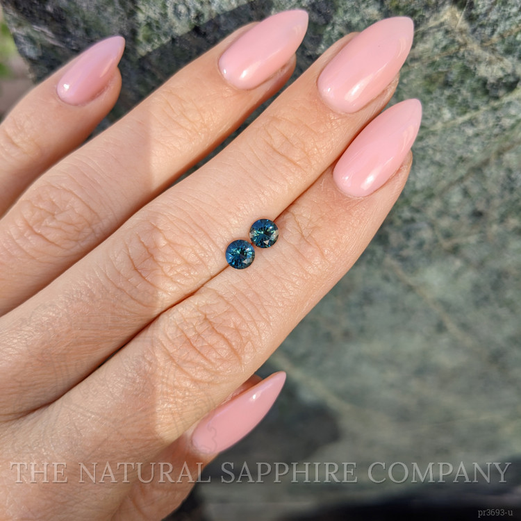 0.86 Ct.Tw. Bluish Green Sapphire Pair from Madagascar