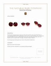 1.19 Ct.Tw.Total Carat Weight Ruby Pair from Thailand Appraisal