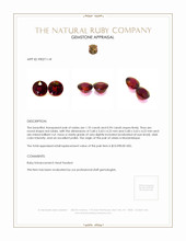 2.04 Ct.Tw.Total Carat Weight Ruby Pair from Mozambique Appraisal