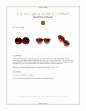 2.04 Ct.Tw.Total Carat Weight Ruby Pair from Thailand Appraisal