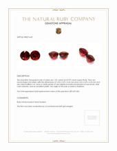 2.04 Ct.Tw.Total Carat Weight Ruby Pair from Thailand Appraisal