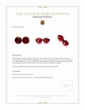 2.08 Ct.Tw.Total Carat Weight Ruby Pair from Thailand Appraisal