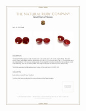 2.61 Ct.Tw.Total Carat Weight Ruby Pair from Burma (Myanmar) Appraisal