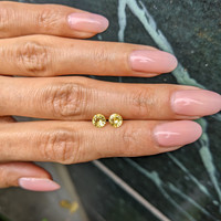 1.09&nbsp;Ct.Tw.Total Carat Weight Yellow Sapphire Pair from Ceylon (Sri Lanka) Life Style