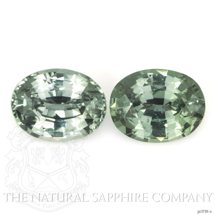 2.97 Ct.Tw. Bluish Green Sapphire Pair from Ceylon (Sri Lanka)