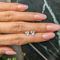 1.70&nbsp;Ct.Tw.Total Carat Weight White Sapphire Pair from Ceylon (Sri Lanka) Life Style