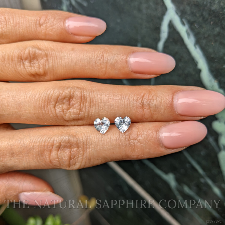 1.70 Ct.Tw. White Sapphire Pair from Ceylon (Sri Lanka)