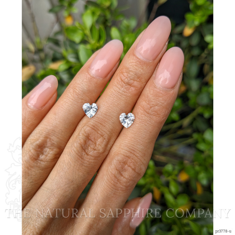 1.70 Ct.Tw. White Sapphire Pair from Ceylon (Sri Lanka)