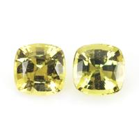2.08 Ct.Tw.Total Carat Weight Greenish Yellow Sapphire Pair from Ceylon (Sri Lanka) Video