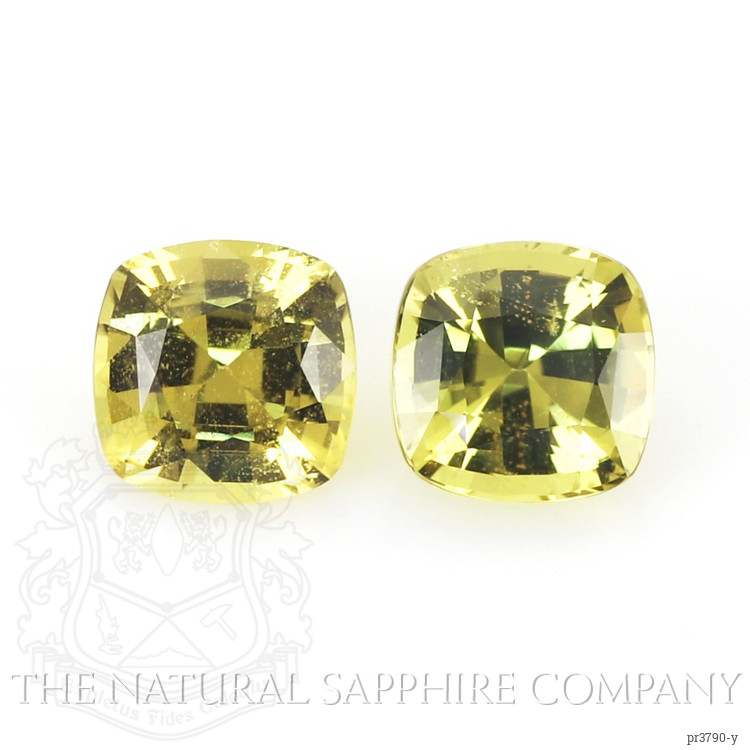 2.08 Ct.Tw. Greenish Yellow Sapphire Pair from Ceylon (Sri Lanka)