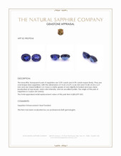 9.99 Ct.Tw.Total Carat Weight Blue Sapphire Pair from Ceylon (Sri Lanka) Appraisal