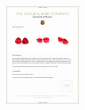 1.25 Ct.Tw.Total Carat Weight Ruby Pair from Mozambique Appraisal