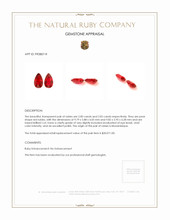 4.05 Ct.Tw.Total Carat Weight Ruby Pair from Mozambique Appraisal