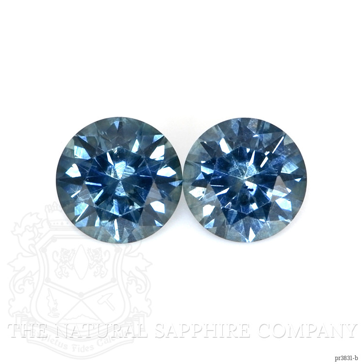 0.83 Ct.Tw. Greenish Blue Sapphire Pair from Montana