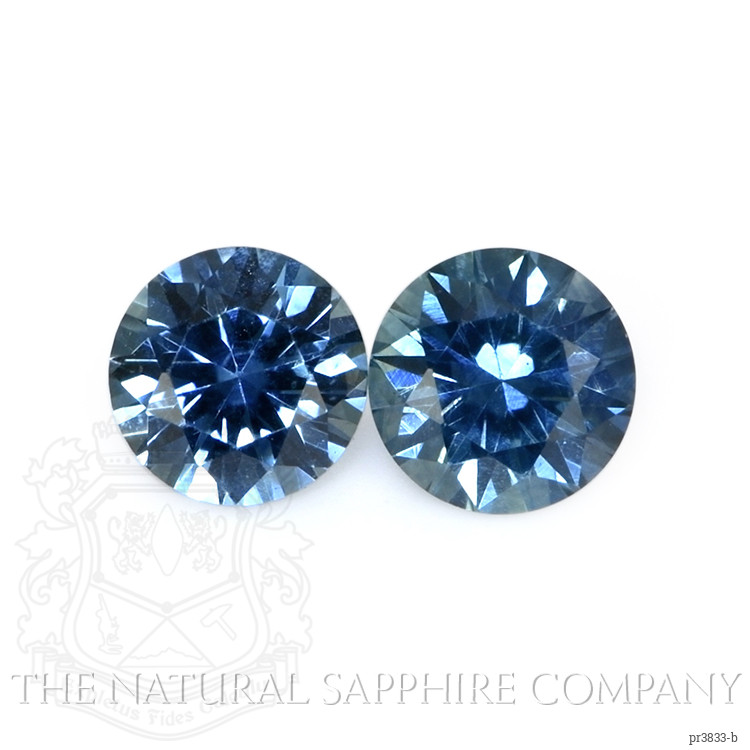 0.83 Ct.Tw. Greenish Blue Sapphire Pair from Montana