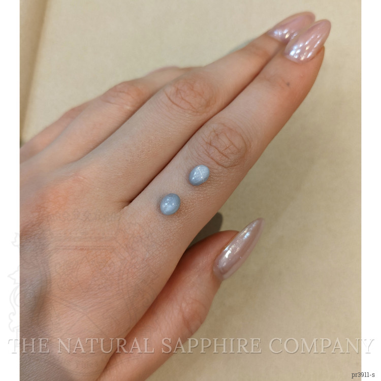 2.86 Ct.Tw. White Star Sapphire Pair from Ceylon (Sri Lanka)