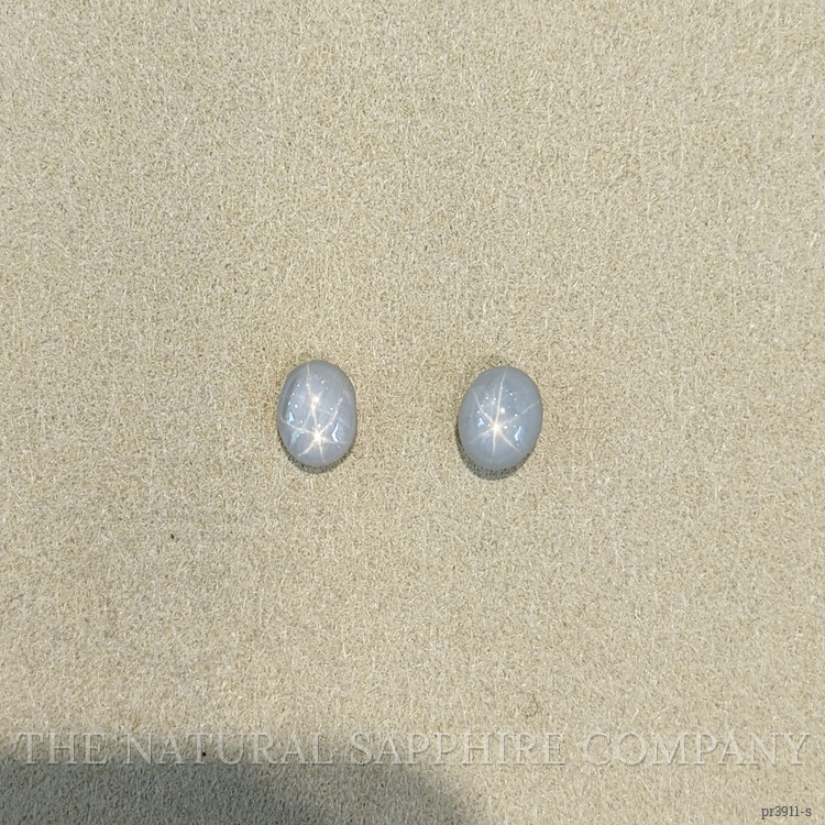 2.86 Ct.Tw. White Star Sapphire Pair from Ceylon (Sri Lanka)