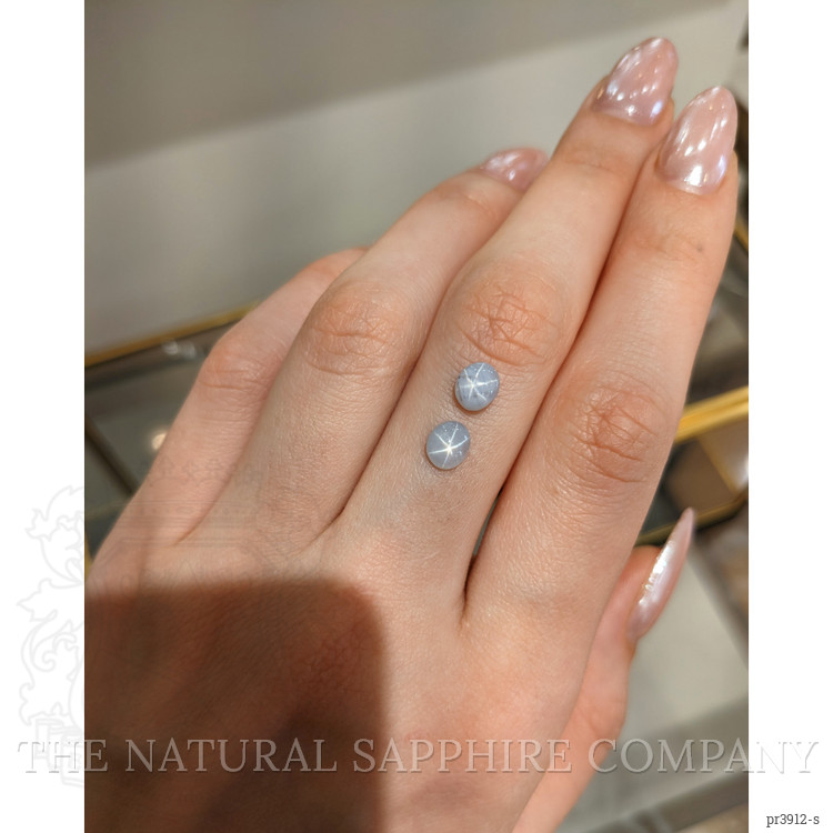2.56 Ct.Tw. Grey Star Sapphire Pair from Ceylon (Sri Lanka)
