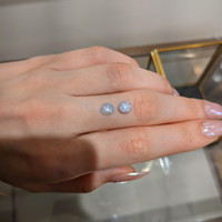 2.56&nbsp;Ct.Tw.Total Carat Weight Grey Star Sapphire Pair from Ceylon (Sri Lanka) Life Style