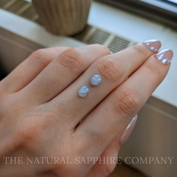 2.56 Ct.Tw. Grey Star Sapphire Pair from Ceylon (Sri Lanka)