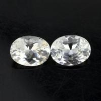 1.67 Ct.Tw.Total Carat Weight White Sapphire Pair from Ceylon (Sri Lanka) Video