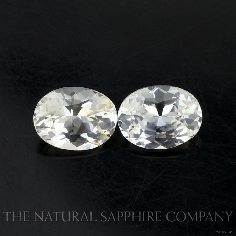 1.67 Ct.Tw. White Sapphire Pair from Ceylon (Sri Lanka)