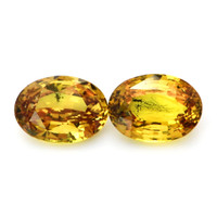 4.25 Ct.Tw.Total Carat Weight Yellow Sapphire Pair from Ceylon (Sri Lanka) Video