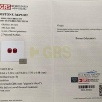 6.04 Ct.Tw.Total Carat Weight Ruby Pair from Burma (Myanmar) Scan Report