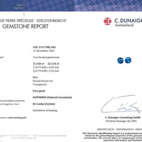 7.20&nbsp;Ct.Tw.Total Carat Weight Blue Sapphire Pair from Ceylon (Sri Lanka) Scan Report